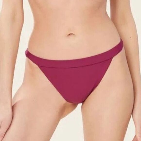 Andie Swim The Caicos Bikini Bottom Plum Eco Nylon Size M NWT - Picture 7 of 7